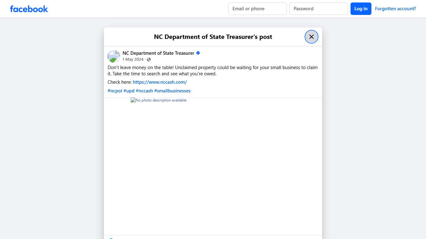 Don't leave money on... - NC Department of State Treasurer Facebook